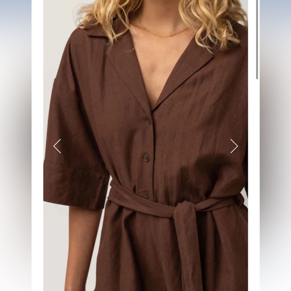 Rhythm Brown Short Sleeve Vacay Romper NWT - Picture 3 of 13